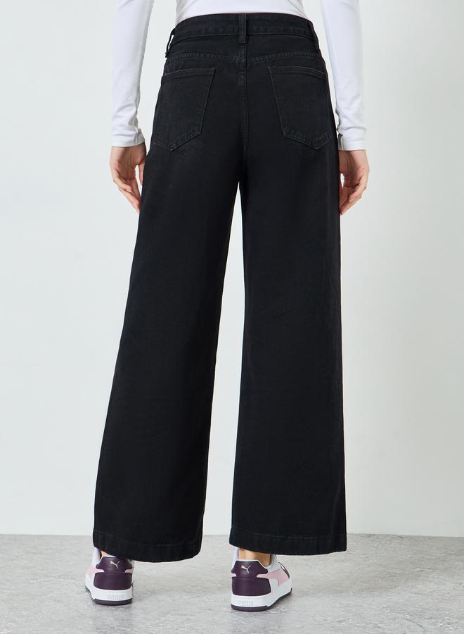 Styli Women Black Wide Leg Jeans - Image 3
